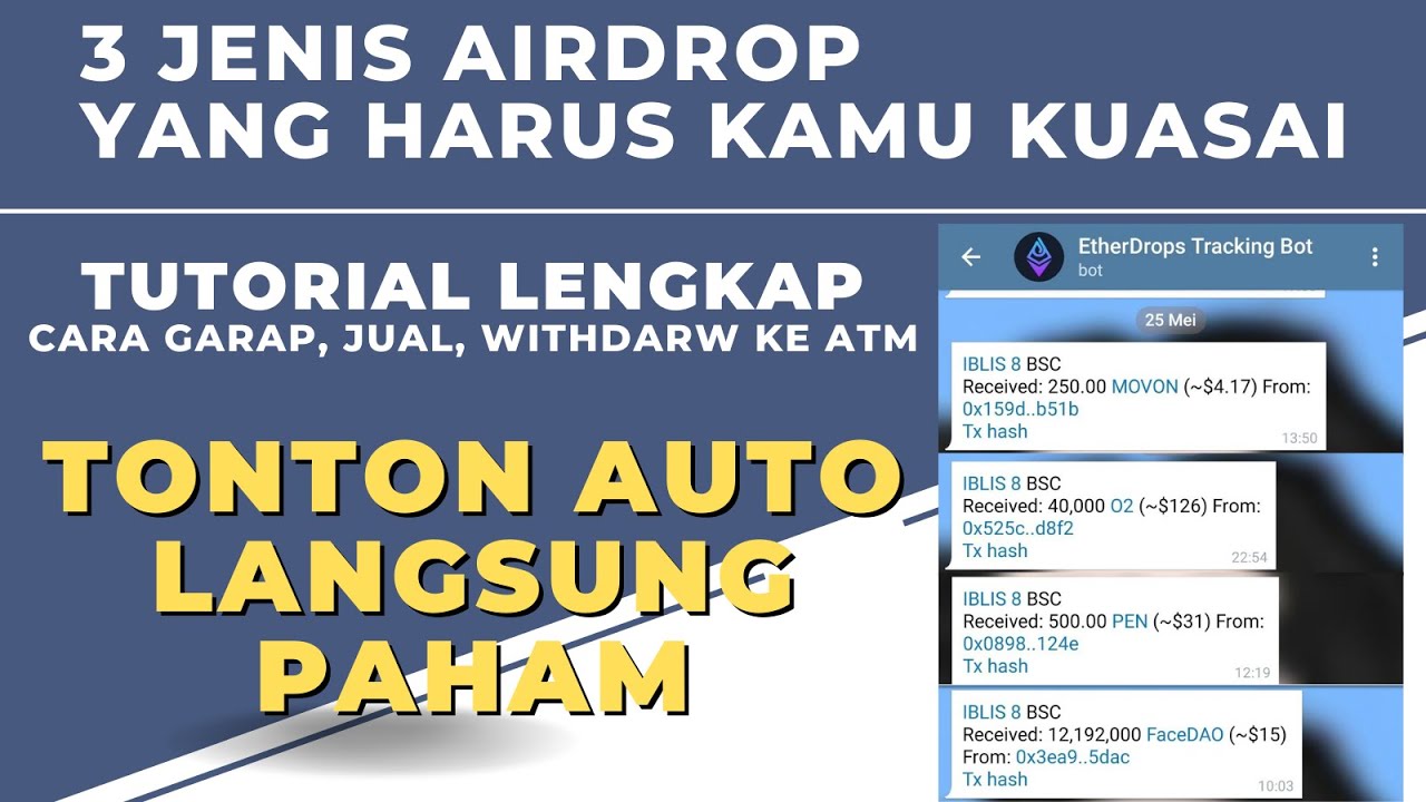 A COMPLETE TUTORIAL ON HOW TO WORK ON AIRDROPS FOR BEGINNERS UNTIL YOU CAN WITHDRAW RUPIAH TO AN ATM