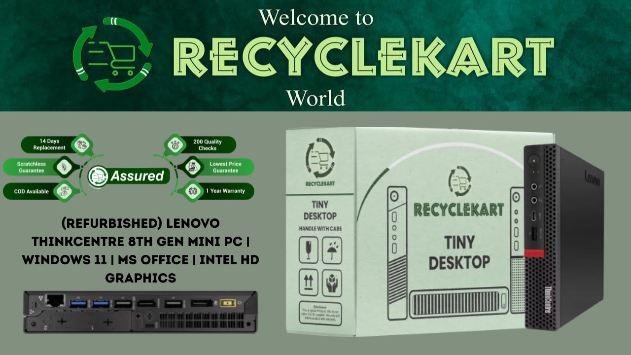 Recyclekart , (Refurbished) Lenovo ThinkCentre 8th Gen Mini PC, Windows 11
