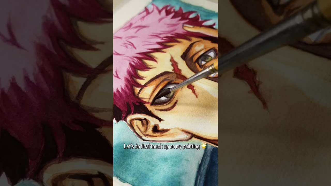 Relaxing Watercolor Painting of Yuji Itadori | JJK Art #watercolor  #artprocess #paintingprocess  