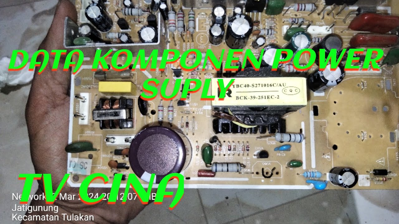 Data komponen regulator power suply mesin tv cina, nilai resistor, nilai kapasitor, dan nilai dioda,