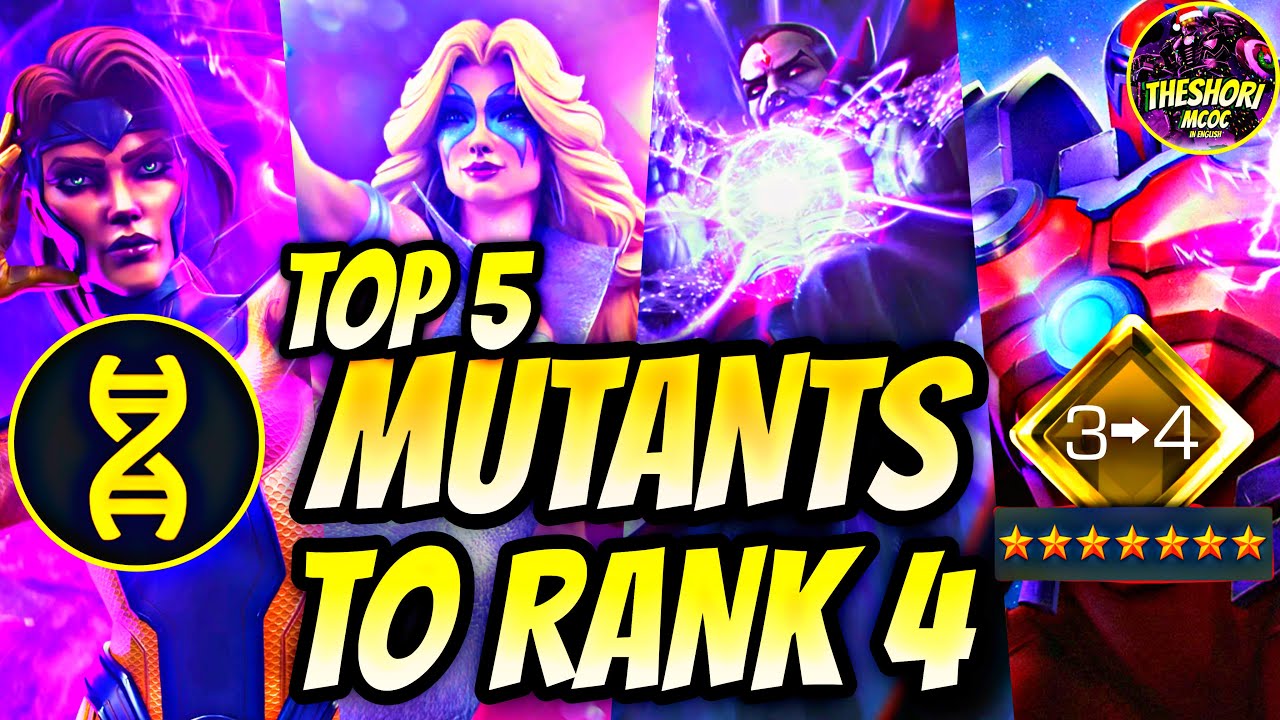 💛 TOP 5 Best MUTANTS CHAMPIONS to Give RANK 4 of 7⭐🔝 in Marvel Contest of Champions in 2025 | MCOC