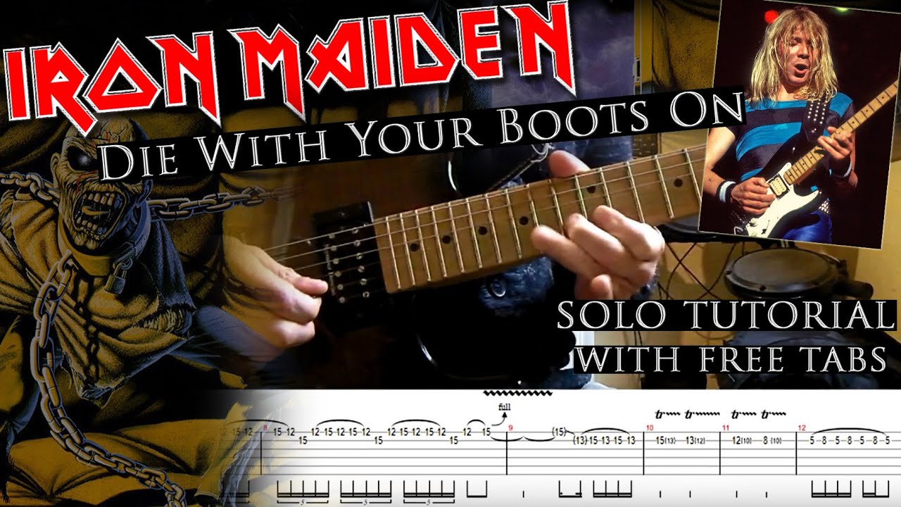 Iron Maiden - Die With Your Boots On Dave Murray's solo lesson (with tablatures and backing tracks)