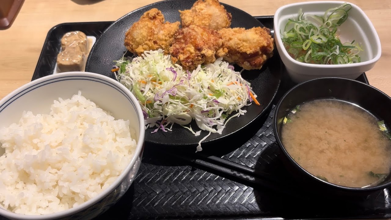 吉野家の鬼おろし唐揚げ定食を爆食!