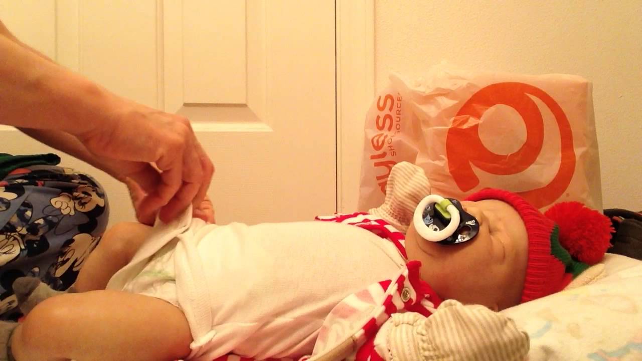 Diaper change of my reborn baby boy Andrew