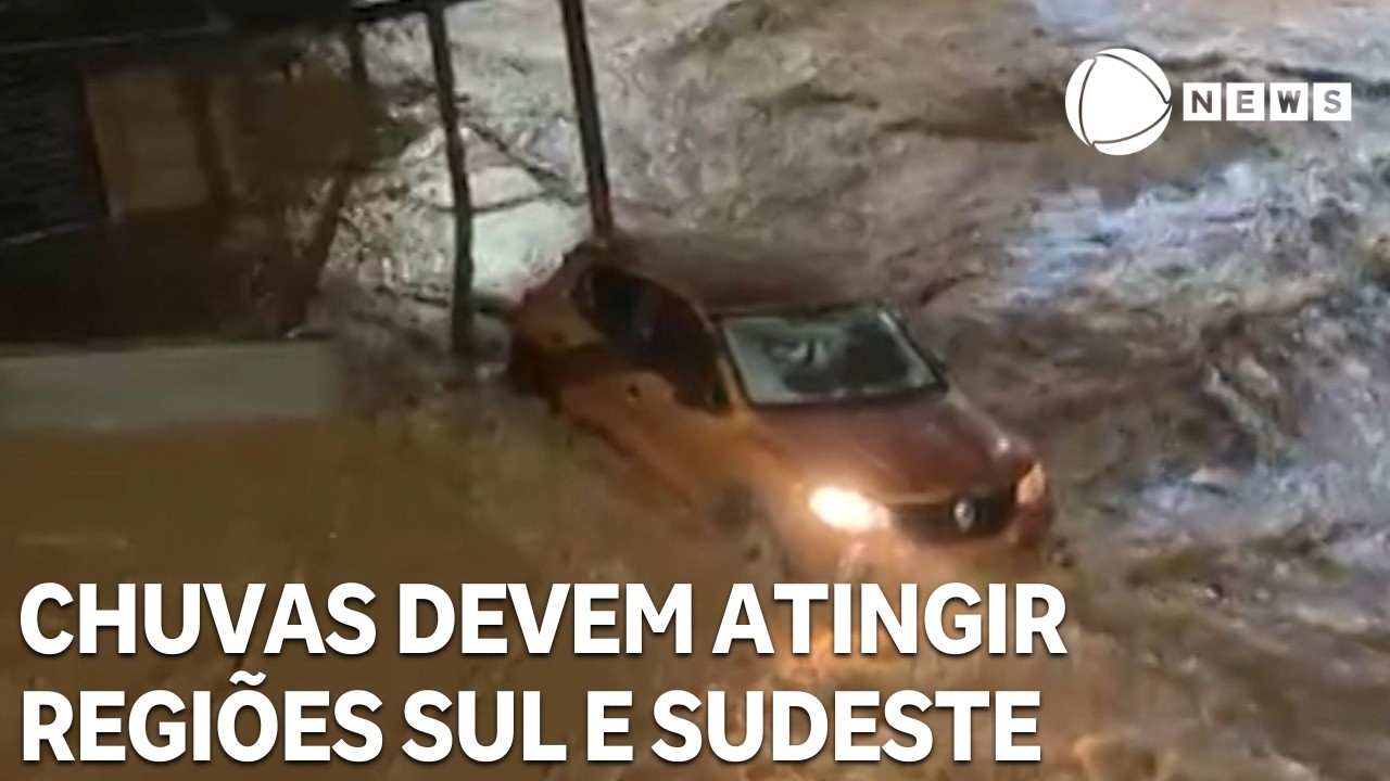 Fortes chuvas devem atingir regiões Sul e Sudeste do país
