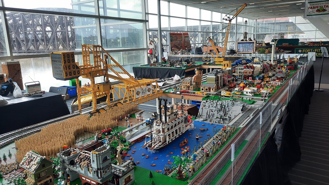 Video Tour Lego Train Layout by Steel City Lug at the 2026 Pittsburgh Home and Garden Show