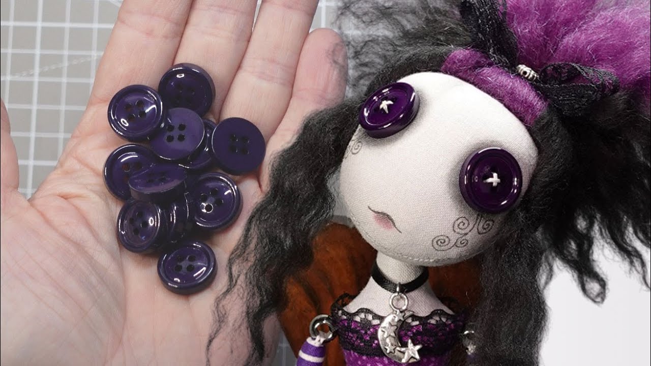 Making a Button Eyed GOTH GIRL Art Doll