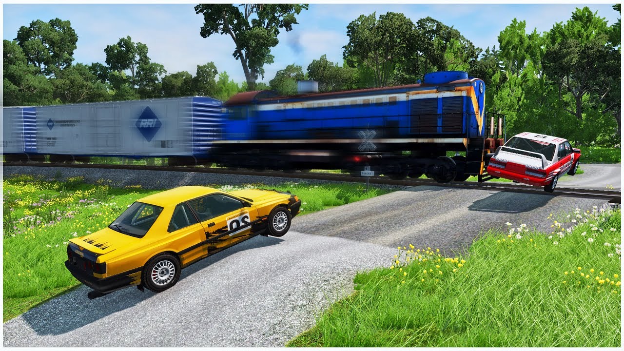 TRAINS VS CARS | BeamNG Drive #2