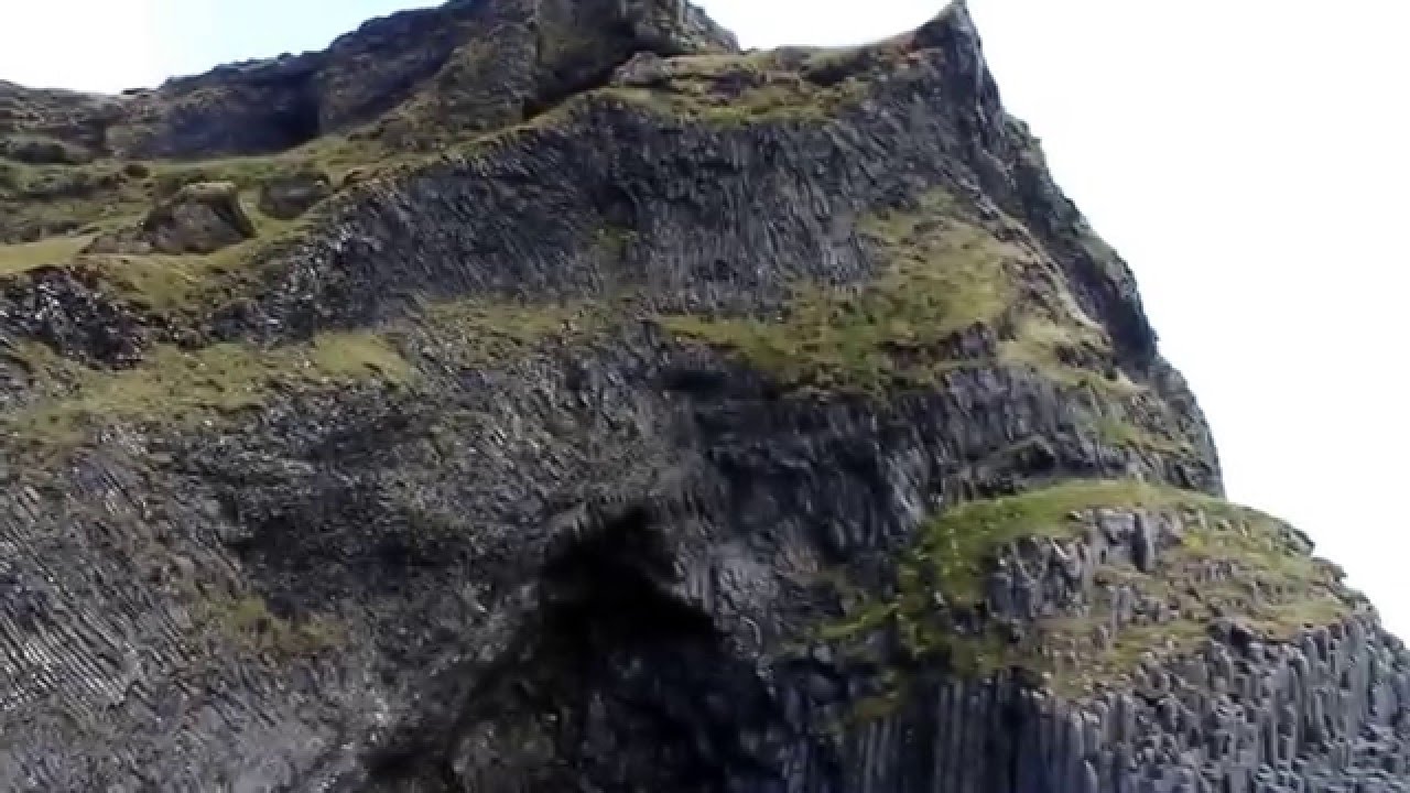 The Basalt rock formations on the Black sand beach
