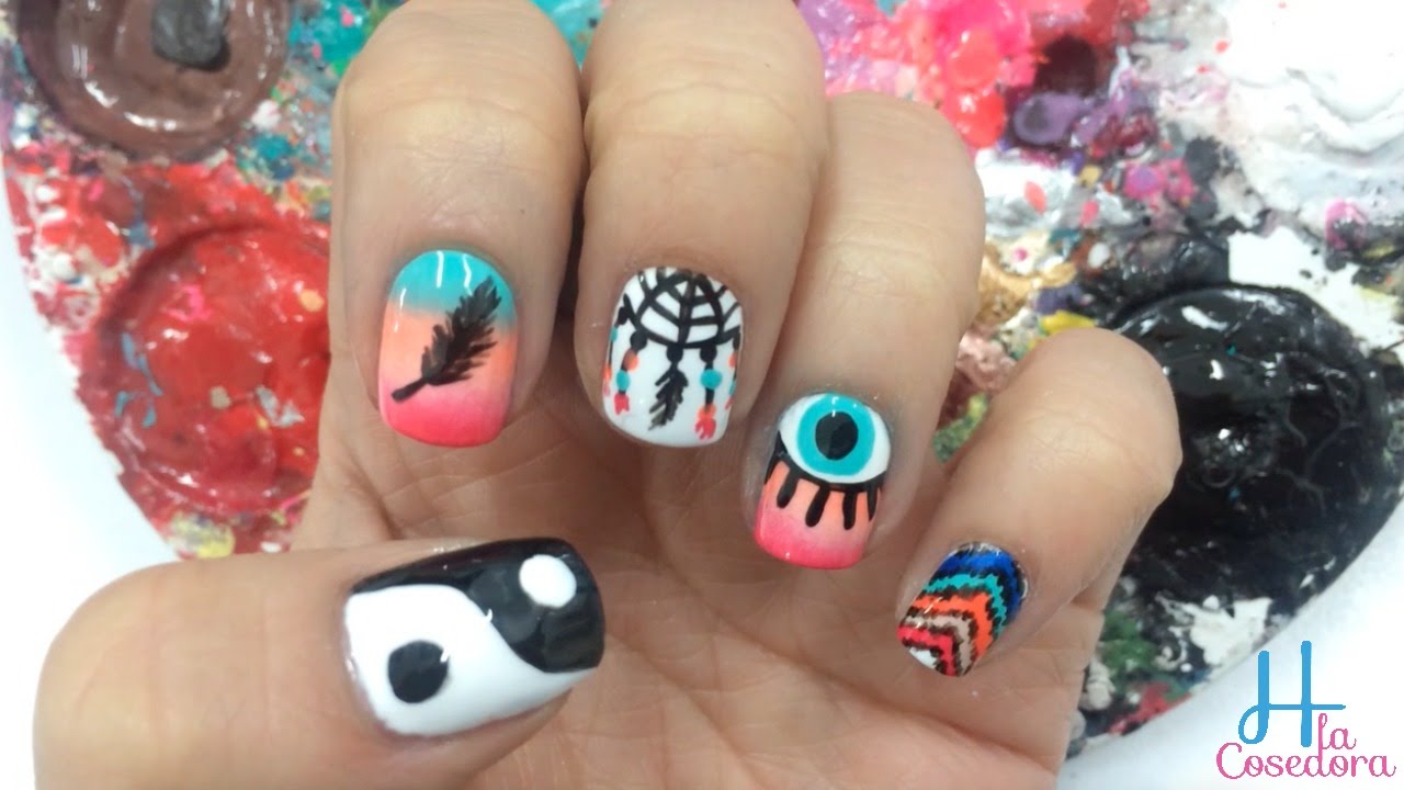 Decoracion de uñas Estilo Bohemio - Ft. Happystyle17 - Bohemian Nail Art