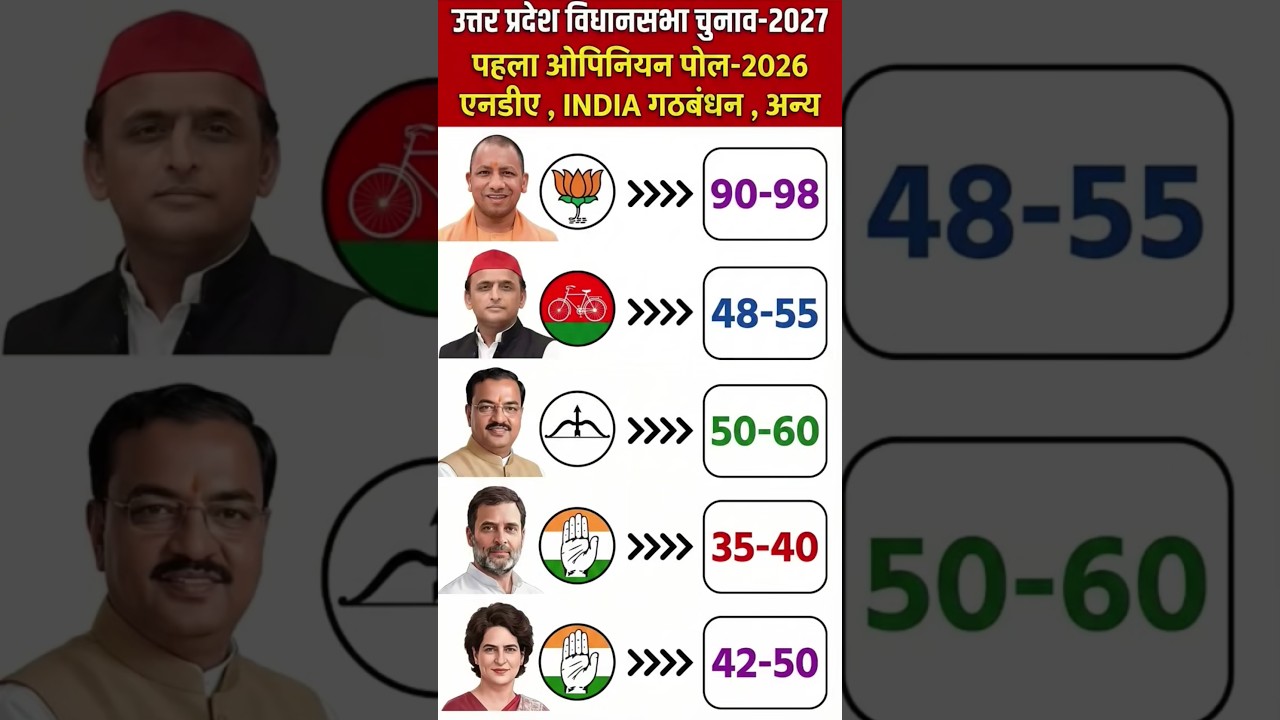 🔥🚨🥰UP Election 2027: Shocking New Opinion Poll! SP Overtaking BJP? 😱#akhileshyadav