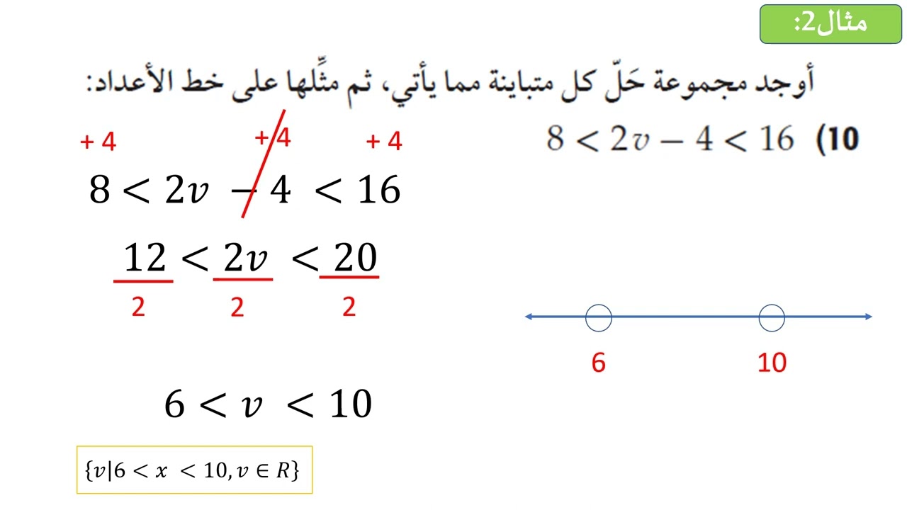 ريض 151 المطور - الدرس الرايع - حل المتباينات المركبة ومتباينات القيمة المطلقة- الجزء 1
