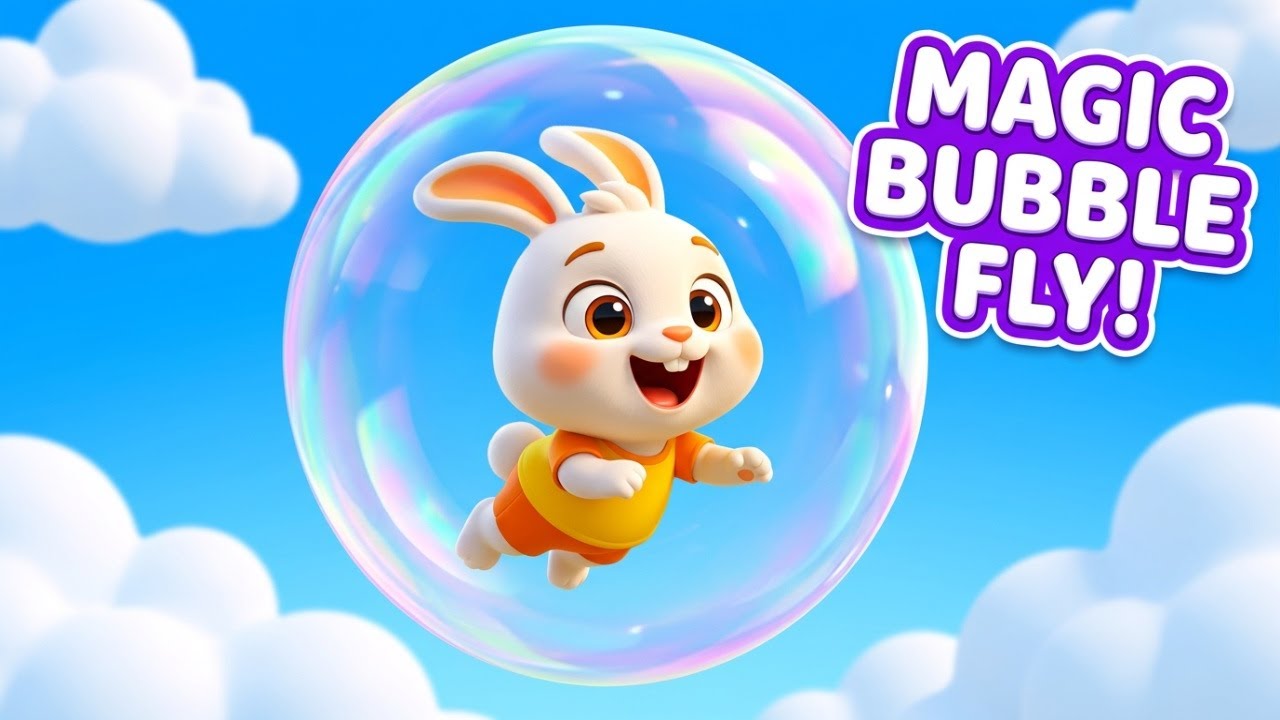 Magic Bubble Adventure 🫧 | Bunny Flying in the Sky | Funny Kids Story | Happy & Bunny