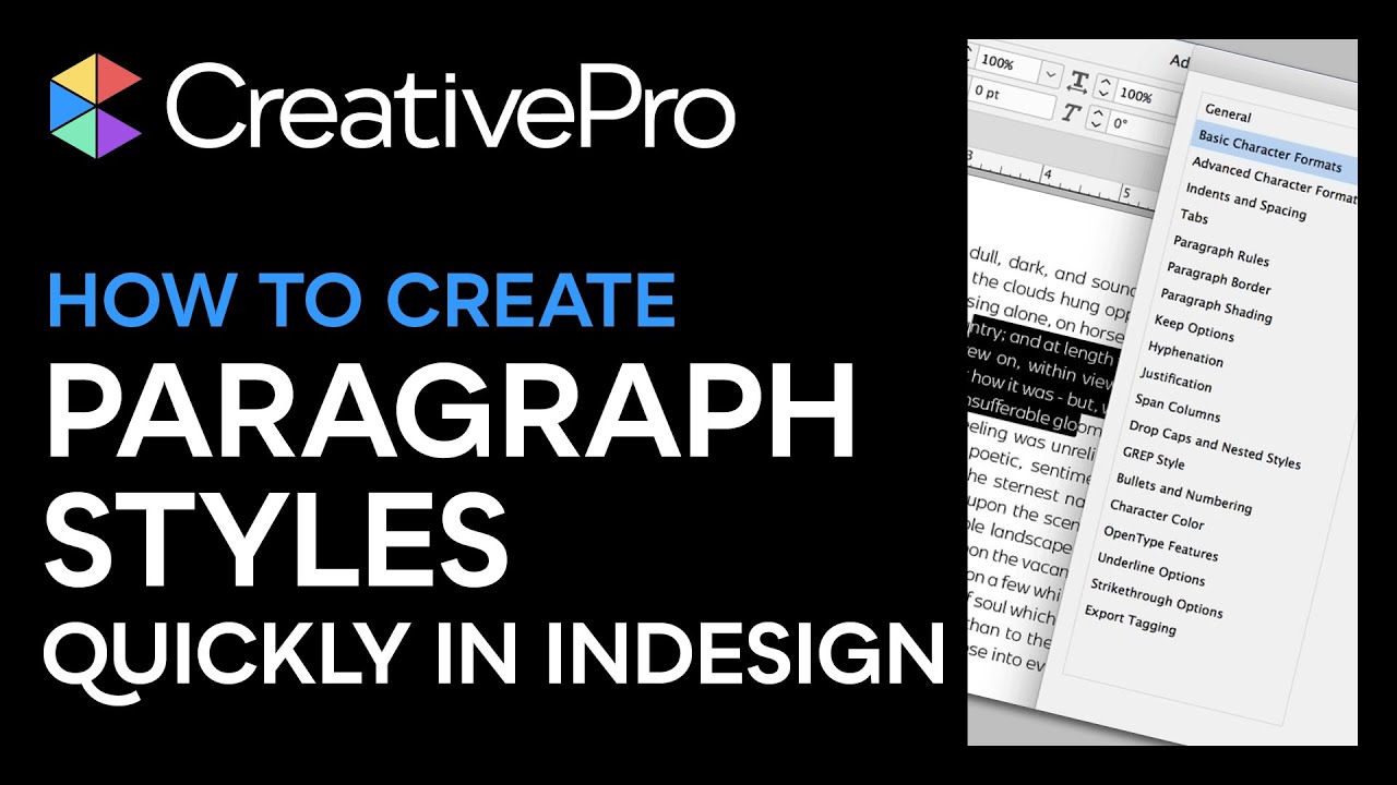 InDesign How-To: Create Paragraph Styles Quickly (Video Tutorial)