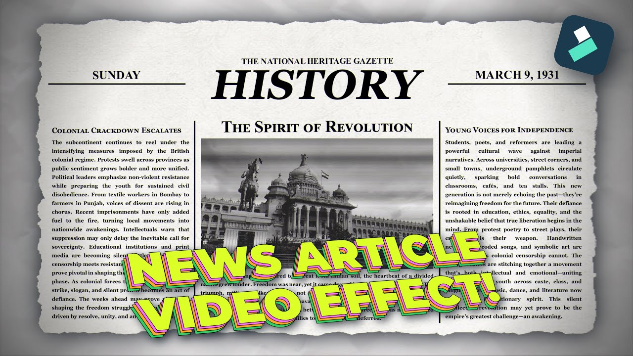 How to Create CINEMATIC News Article Animation in Filmora