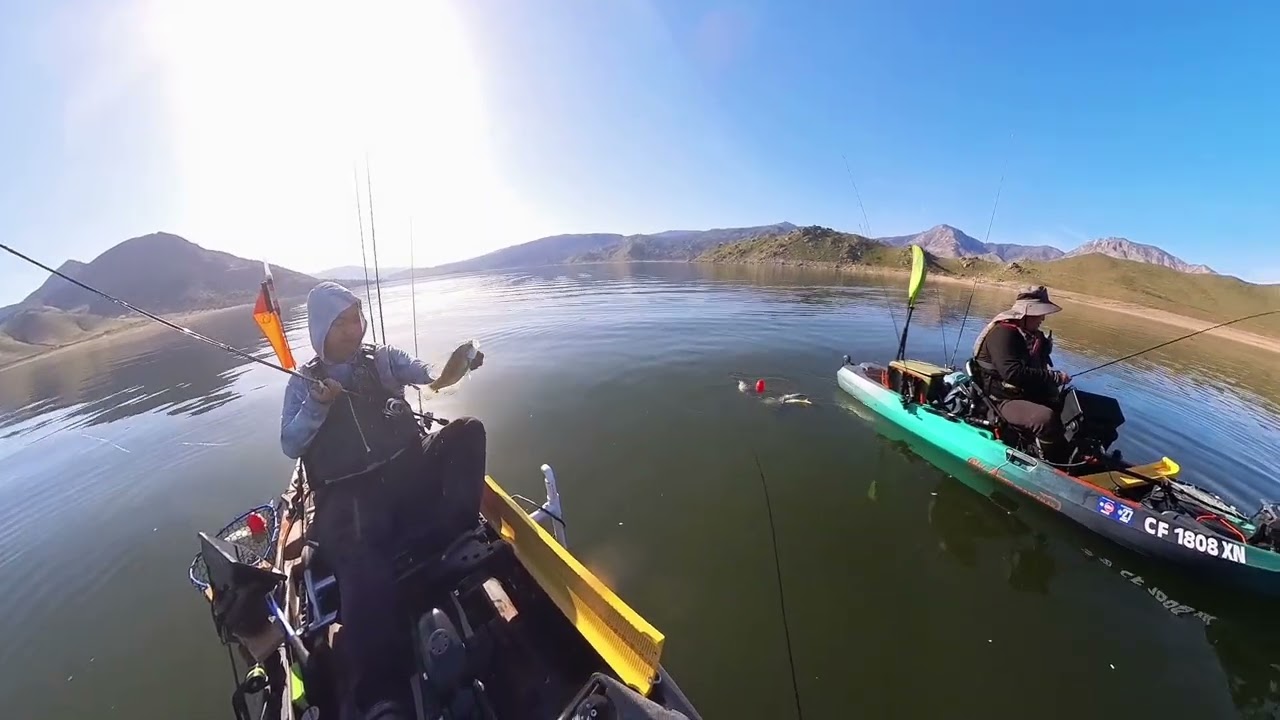 Hot action at Lake Isabella on kayaks