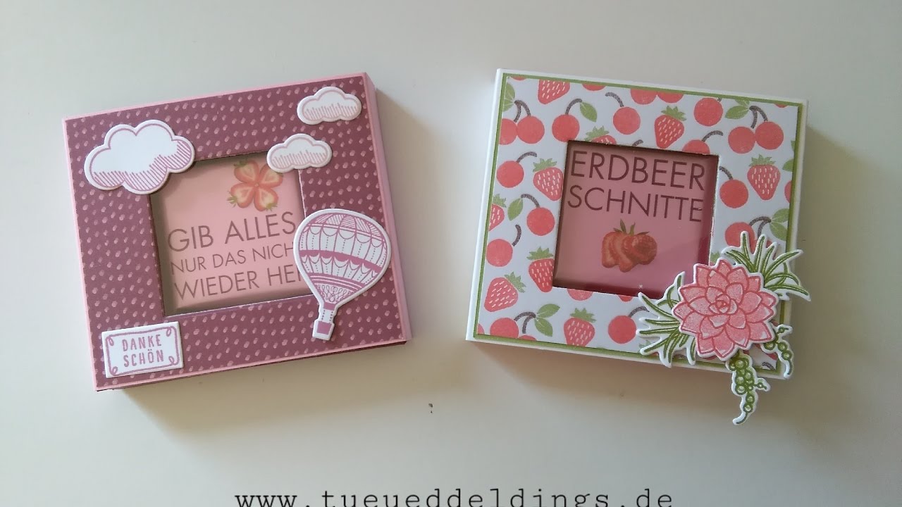 Verpackung für ein Mini Ritter Sport mit Produkten von Stampin up