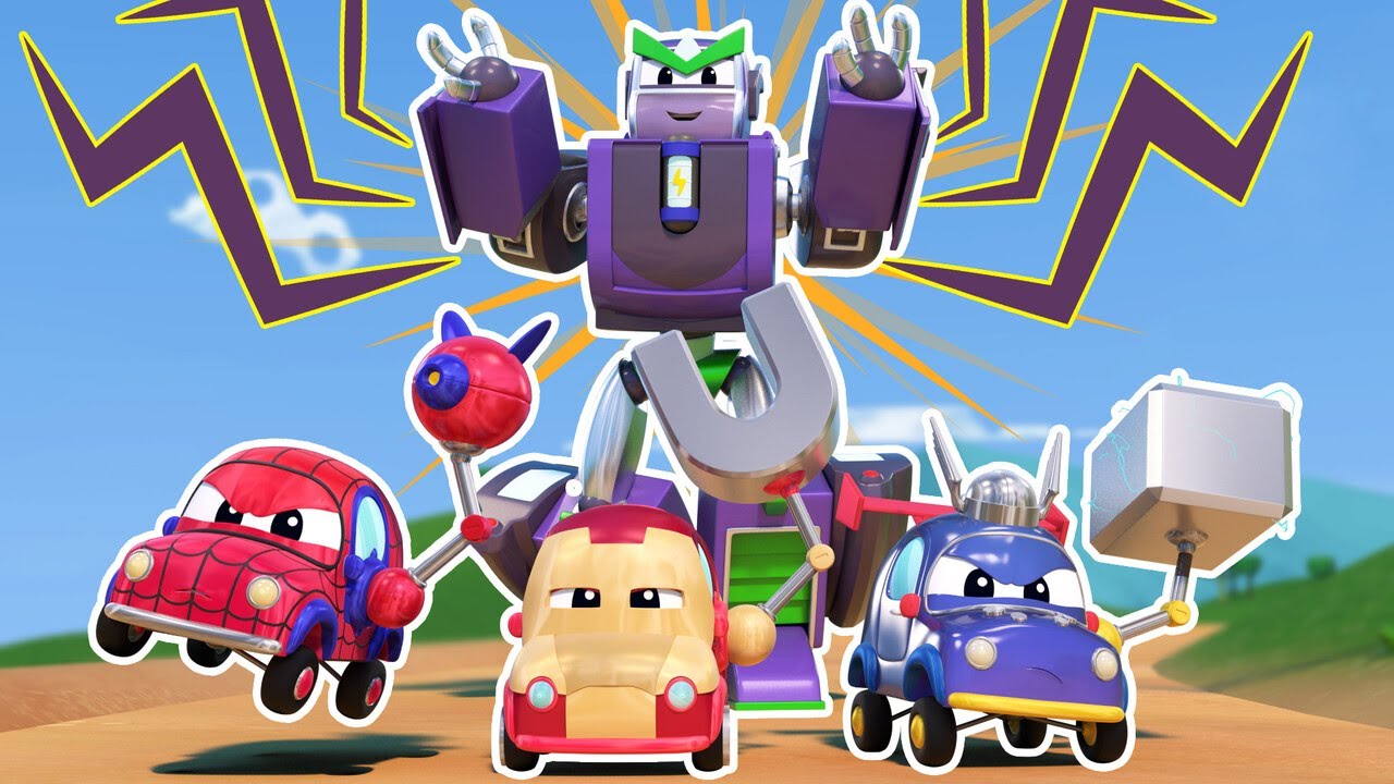 BÖSE SCHURKEN zerstören die Stadt! Super Roboter, es ist Zeit, die AVENGERS zu rufen! | Transformer