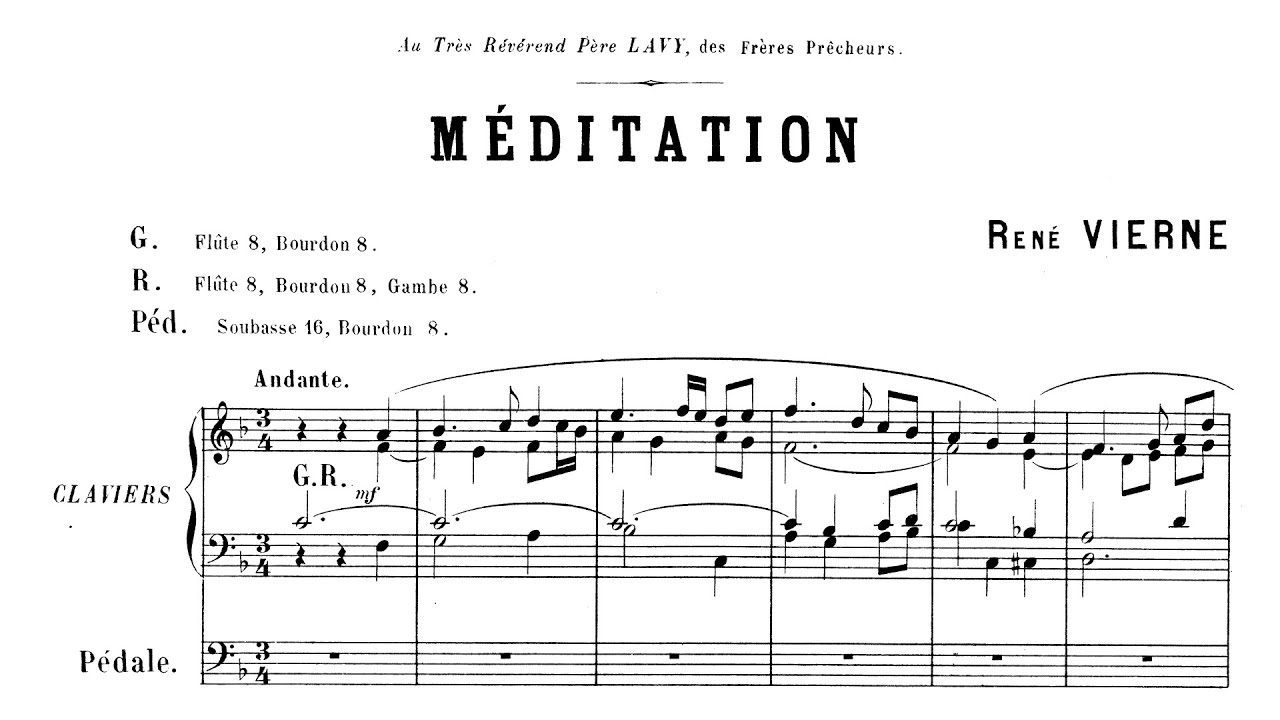 René Vierne ♦ Méditation (1901, L'Orgue Moderne) ♦ Aaron Tan