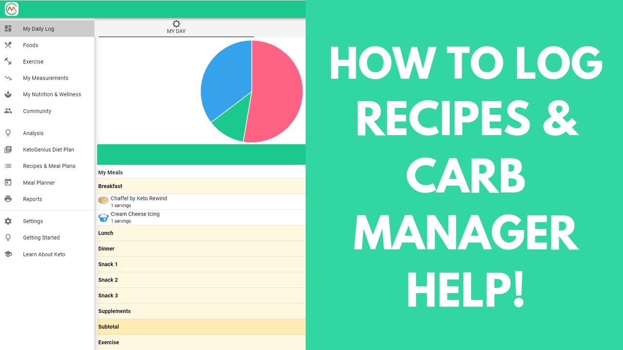 How To Log Recipes  │How To Create Meals │ Carb Manager Help  │ Carb Manager App Tutorial