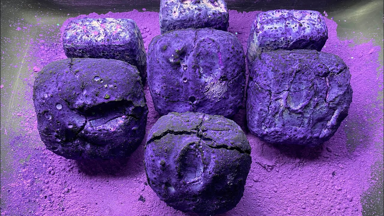 Purple Pasted Gym Chalk Crush 💟🟣🟪🟣💟 with Extended Powder Playing 💜🌂☔️| Sleep Aid 😴 💤