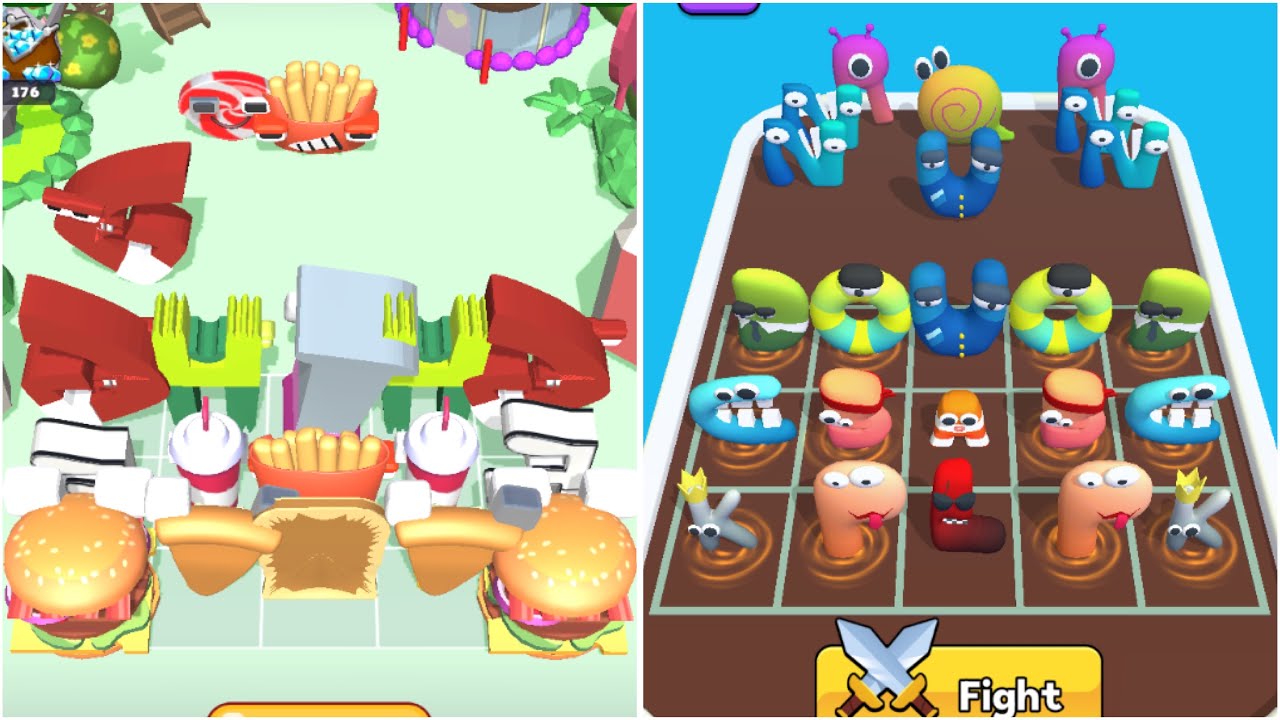 Merge ABC Letter Run Battle Vs Merge Alphabet Food Battle Max Level Gameplay
