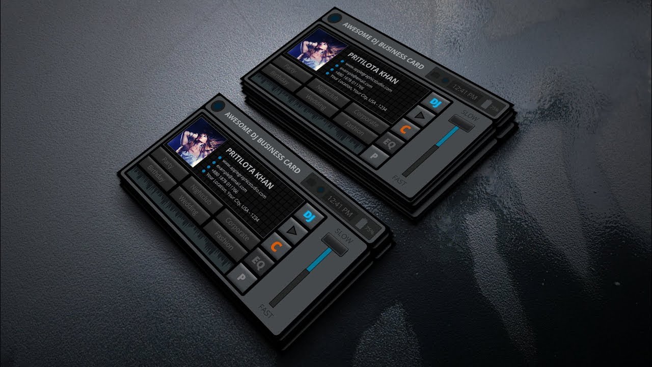 Amazing DJ Business Card Design - Photoshop CC Tutorial