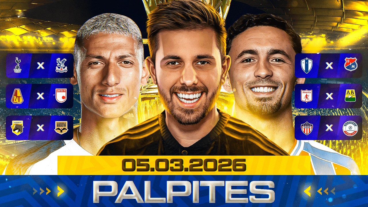PALPITES DE FUTEBOL DO DIA 05 03 2026 + BILHETE PRONTO E M&Uacute;LTIPLA ODD ALTA