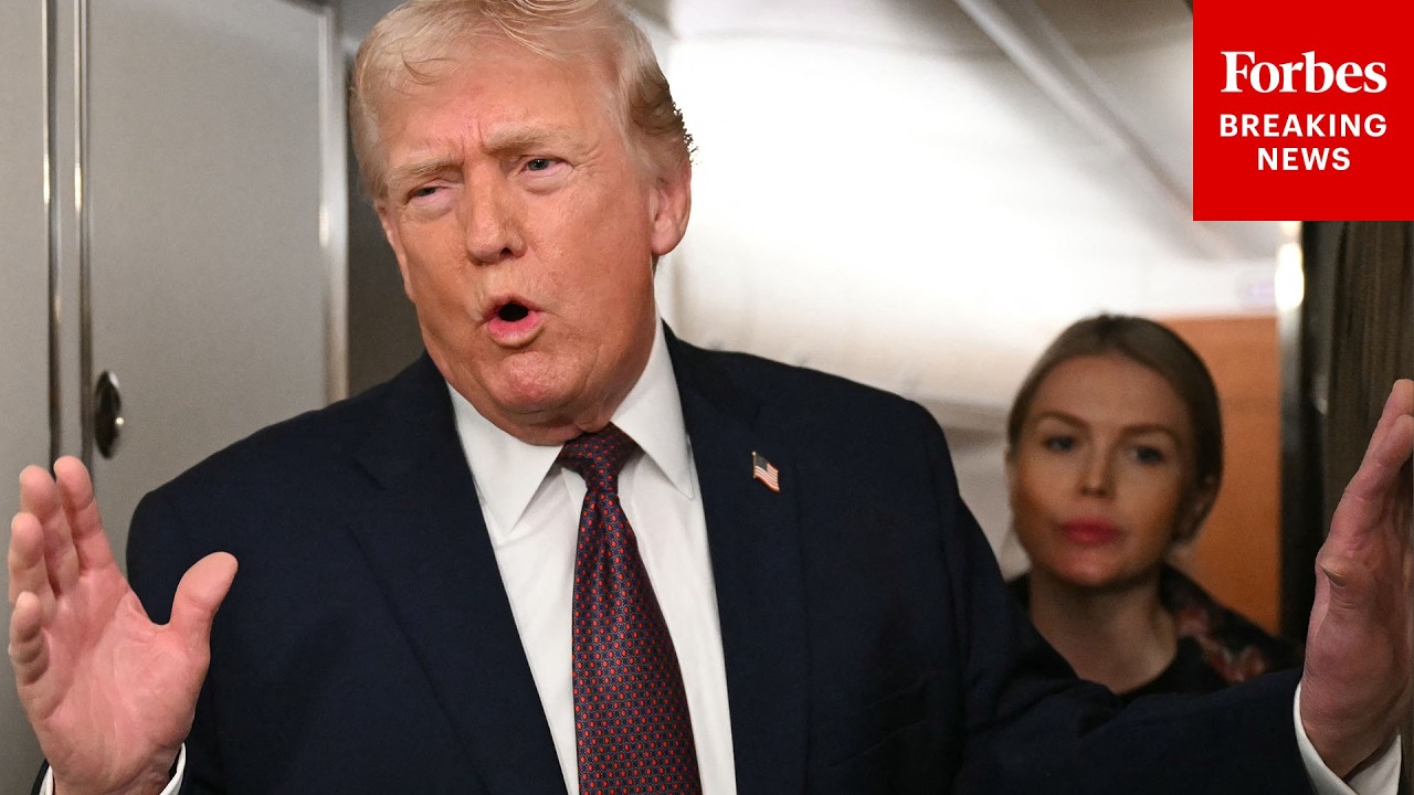 MOMENTS AGO: Trump Holds Air Force One Press Gaggle Amidst Growing Iran Protests, Powell Probe