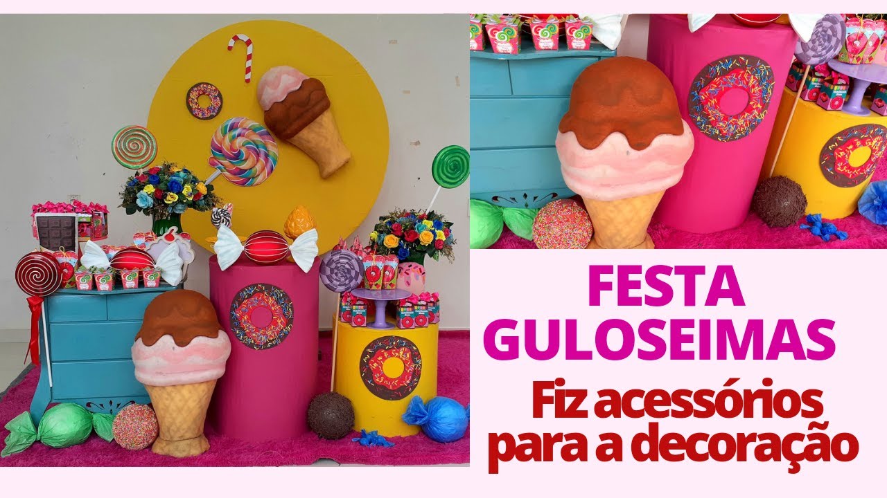 FESTA GULOSEIMAS FIZ ACESSÓRIOS DECORATIVOS DO TEMA
