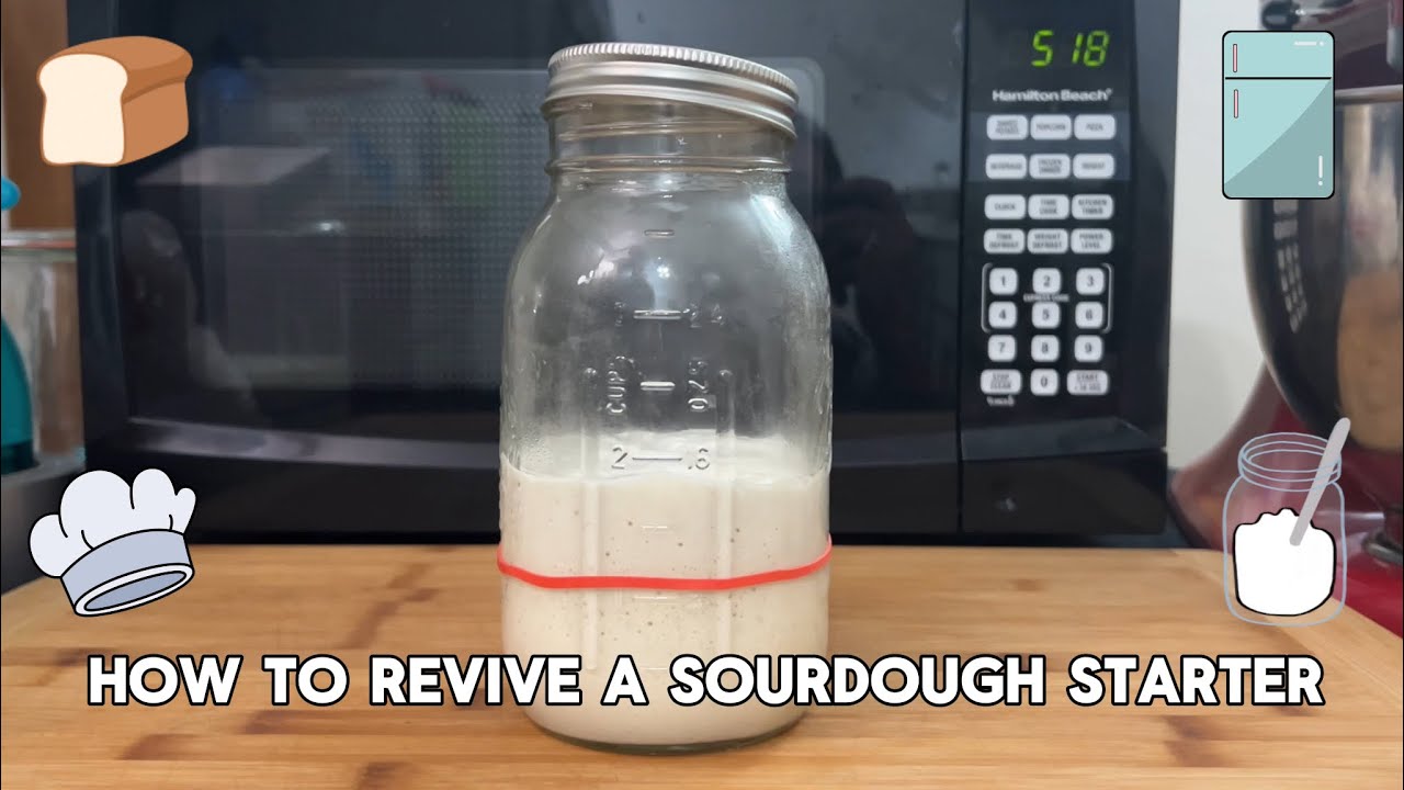 How to revive a sourdough starter that&rsquo;s been in the fridge for months! #sourdough #howto #baking