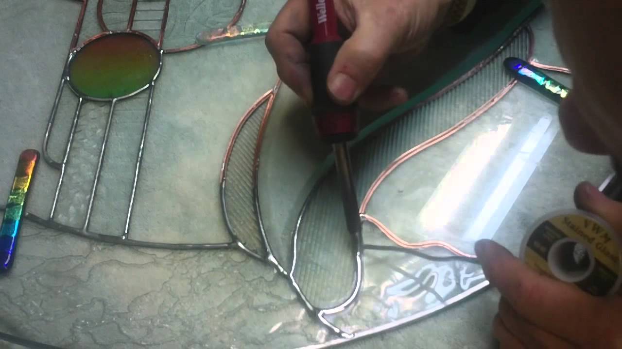 How to stained glass soldering clear disc 1b