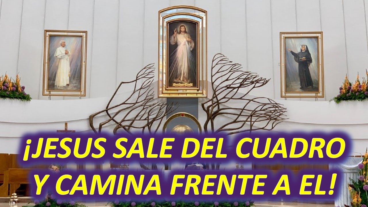 ¡JESUS DE LA DIVINA MISERICORDIA SE SALE DEL CUADRO Y CURA A UN HOMBRE EN SILLA DE RUEDAS! MILAGRO