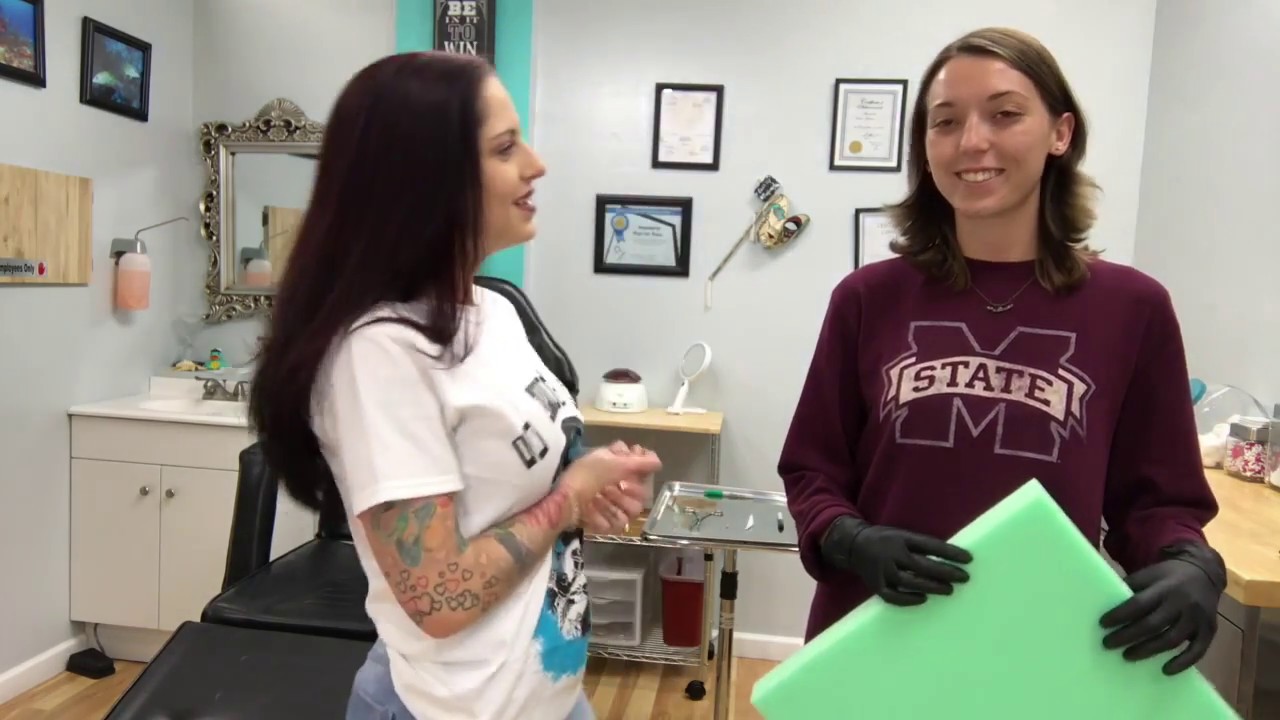 This really works, practice piercing. Get the feel for keeping connection, needle & jewelry.