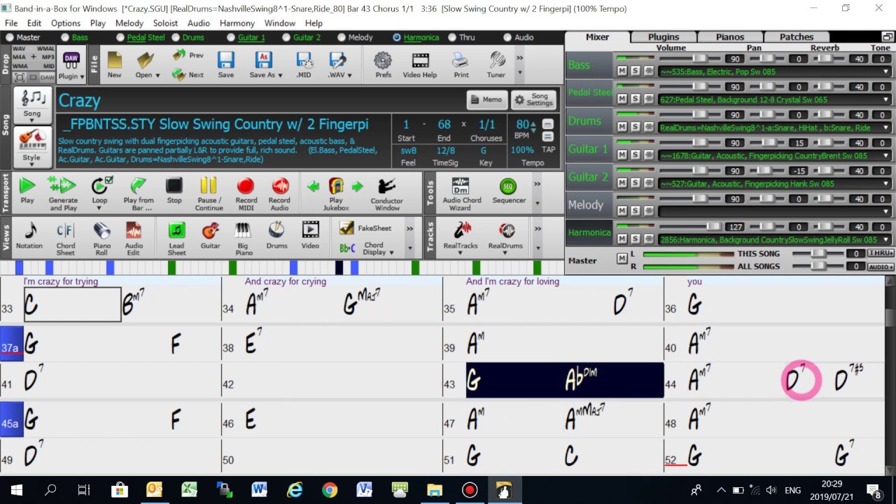 How to get Band-in-a-Box to play an instrumental solo