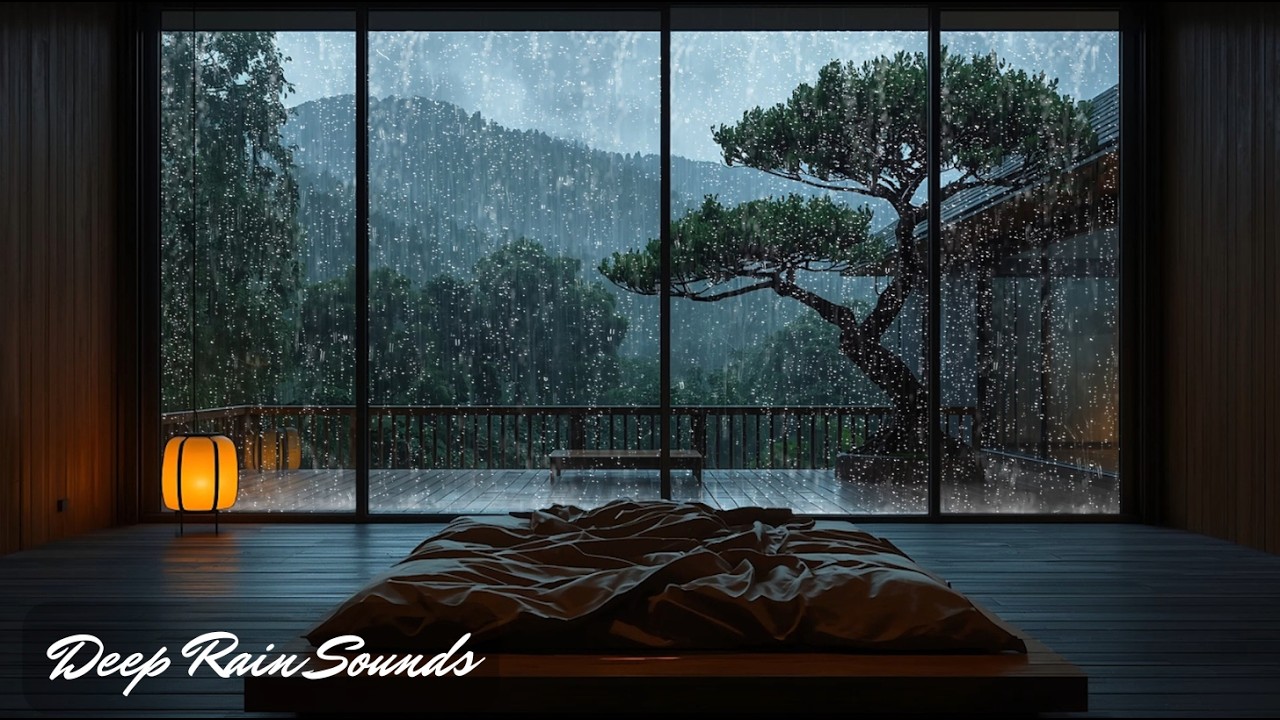 [No Ads] 3 Hours 3 Hours Soft Rain on Window – Calm Study Background | Deep Rain Sounds