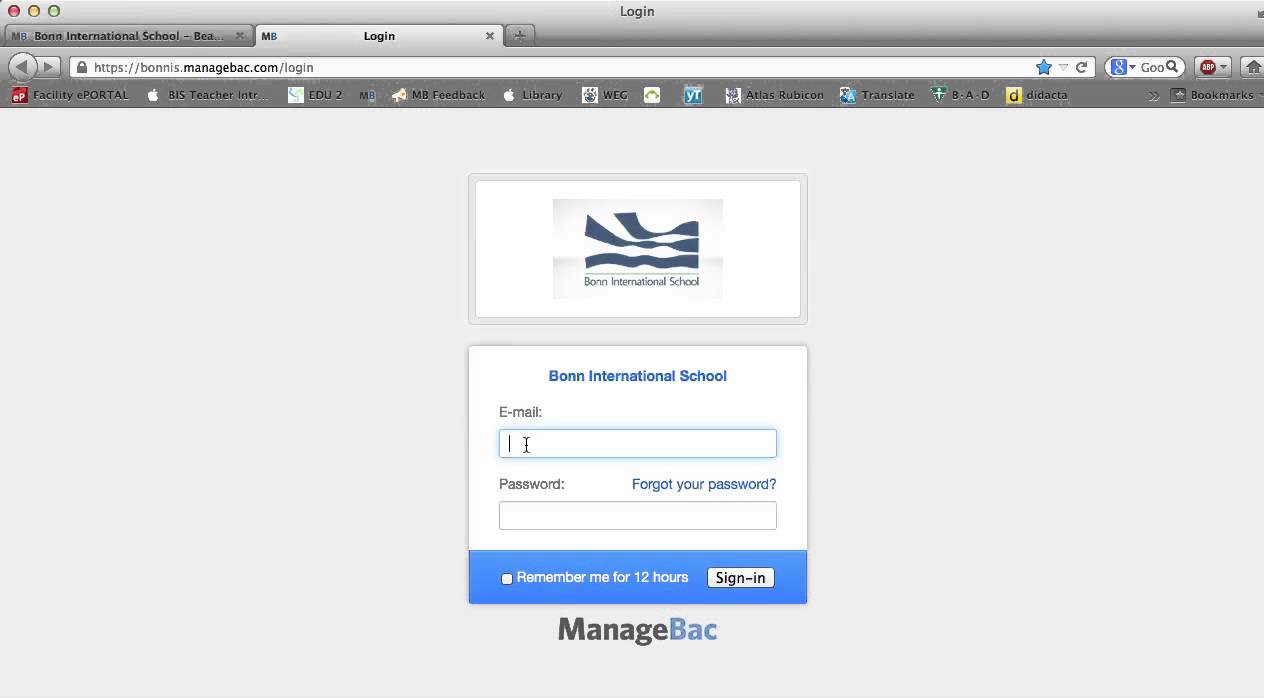 ManageBac Non BIS login