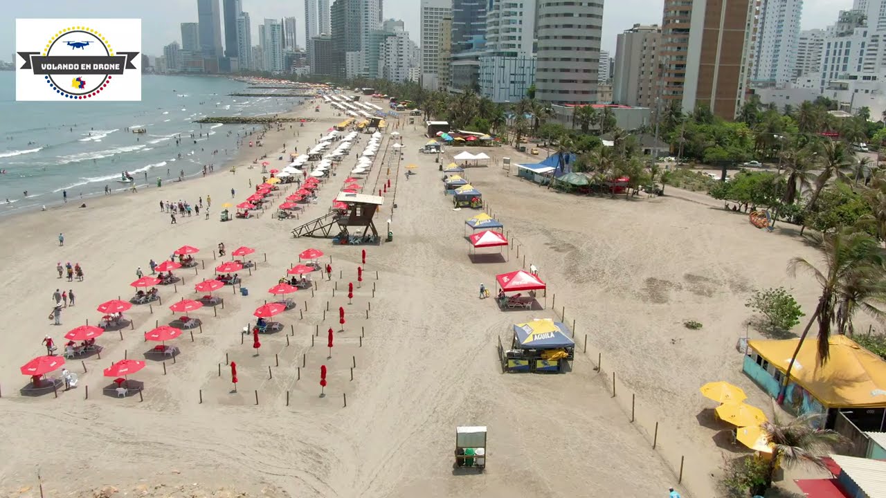 VOLANDO EN DRONE 4K - THE BEST VIDEO OF CARTAGENA  BEACHES  -  PLAYAS DE BOCAGRANDE -  COLOMBIA