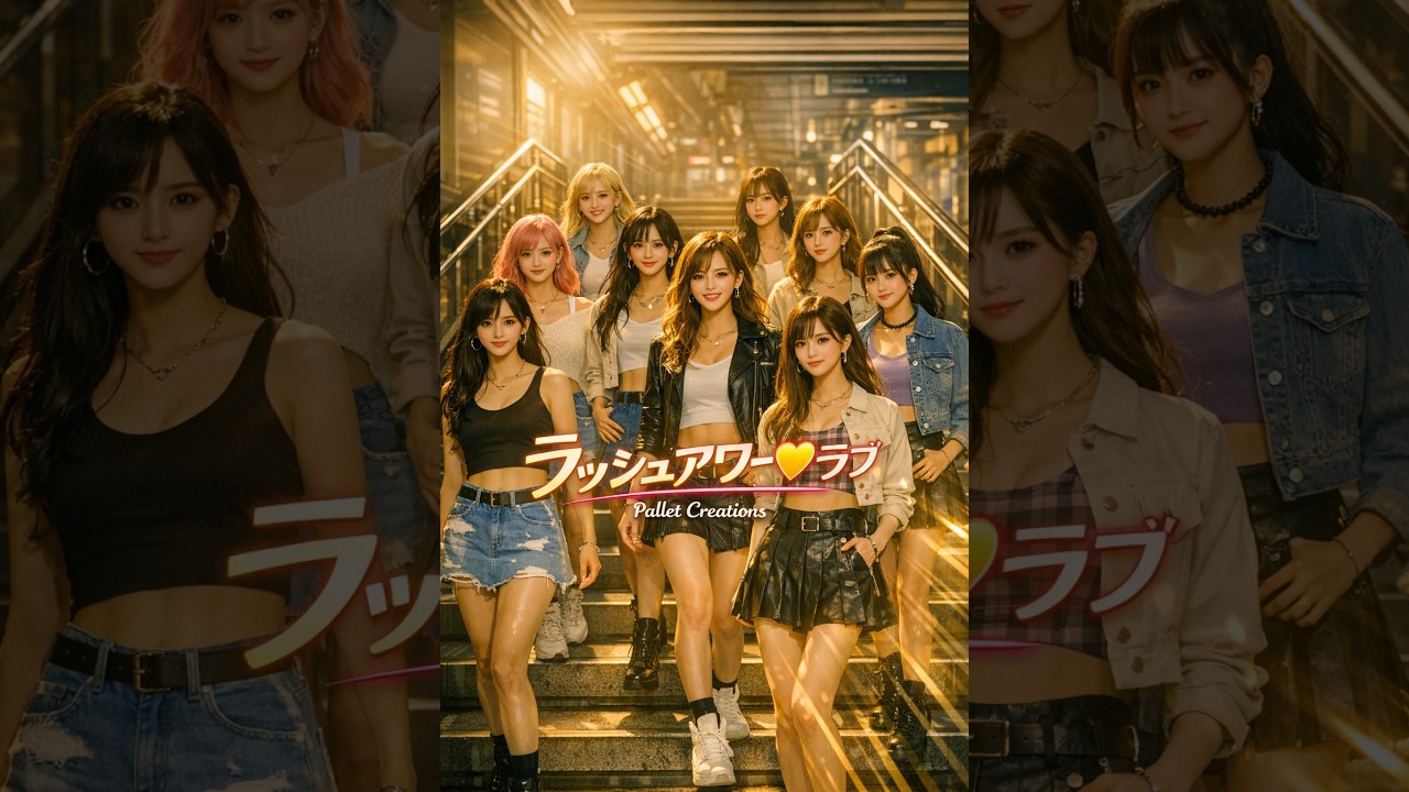 【Suno AI & Palette Creation】 Urban DNB with 9-Member K-Pop Formations：&rdquo;ラッシュアワーラブ (DnB Mix) 