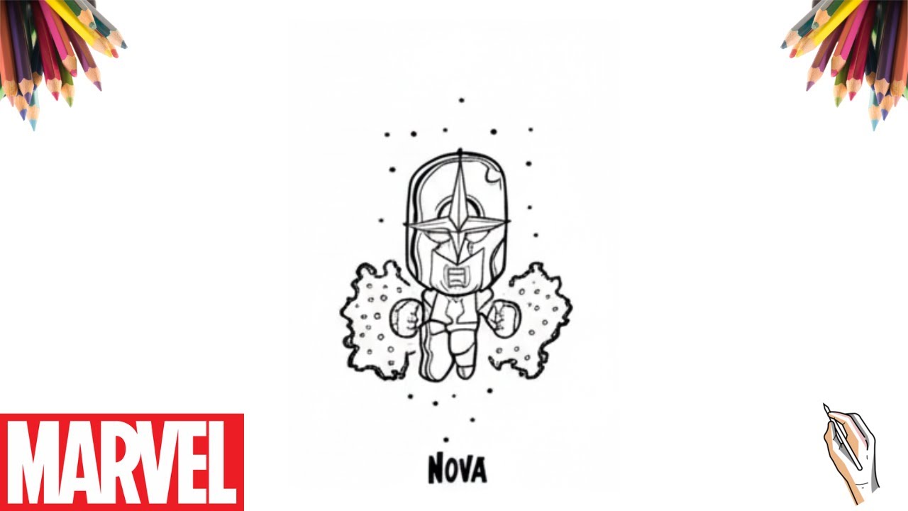 Como Desenhar o Nova Chibi ⭐🚀 | Herói Cósmico da Marvel em Versão Fofa! ✏️