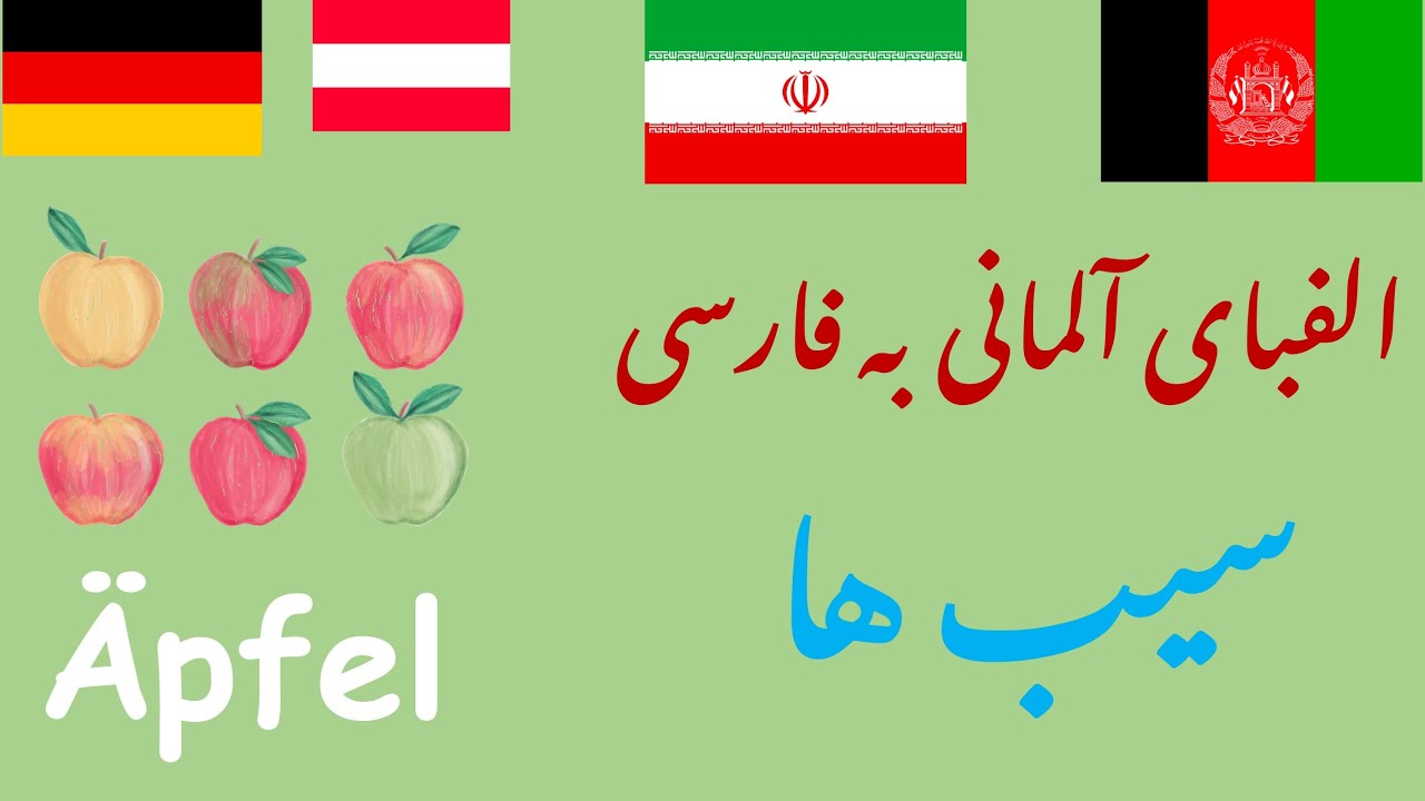 Lektion-1 ABC  طرز درست تلفظ الفبای آلمانی با کلمات | تصاویر جالب و ترجمه فارسی