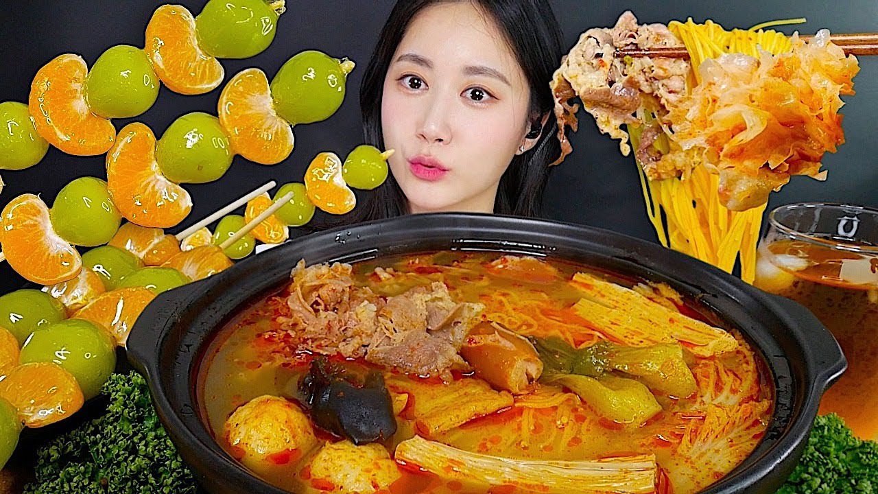 Мукбанг Острый Горячий Горшок Малатанг🍜 Танхулу🍡 | eating show | mukbang asmr