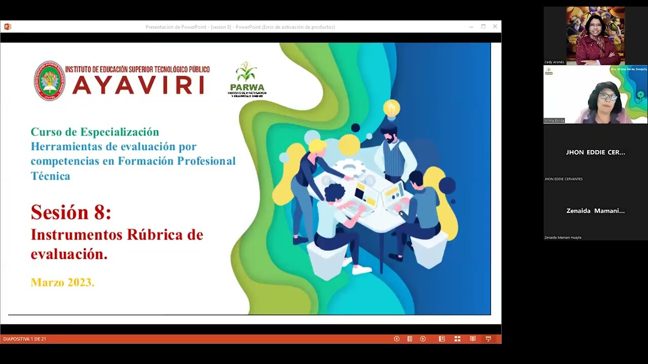 Sesión 8: Instrumento Rúbrica de evaluación