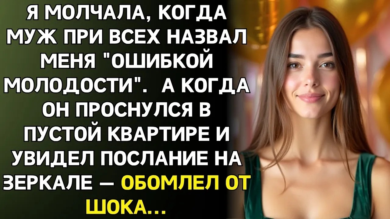 Муж сказал тост   За мою ошибку молодости , я улыбнулась  А ночью исправила эту ошибку навсегда