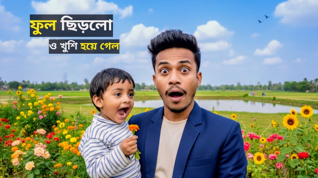 গাছ থেকে ফুল ছিঁড়ছে মিষ্টি ভাতিজি! 👧🌸 ওর কথা শুনলে মন ভরে যাবে | Village Life | Rakib Vai Vlog