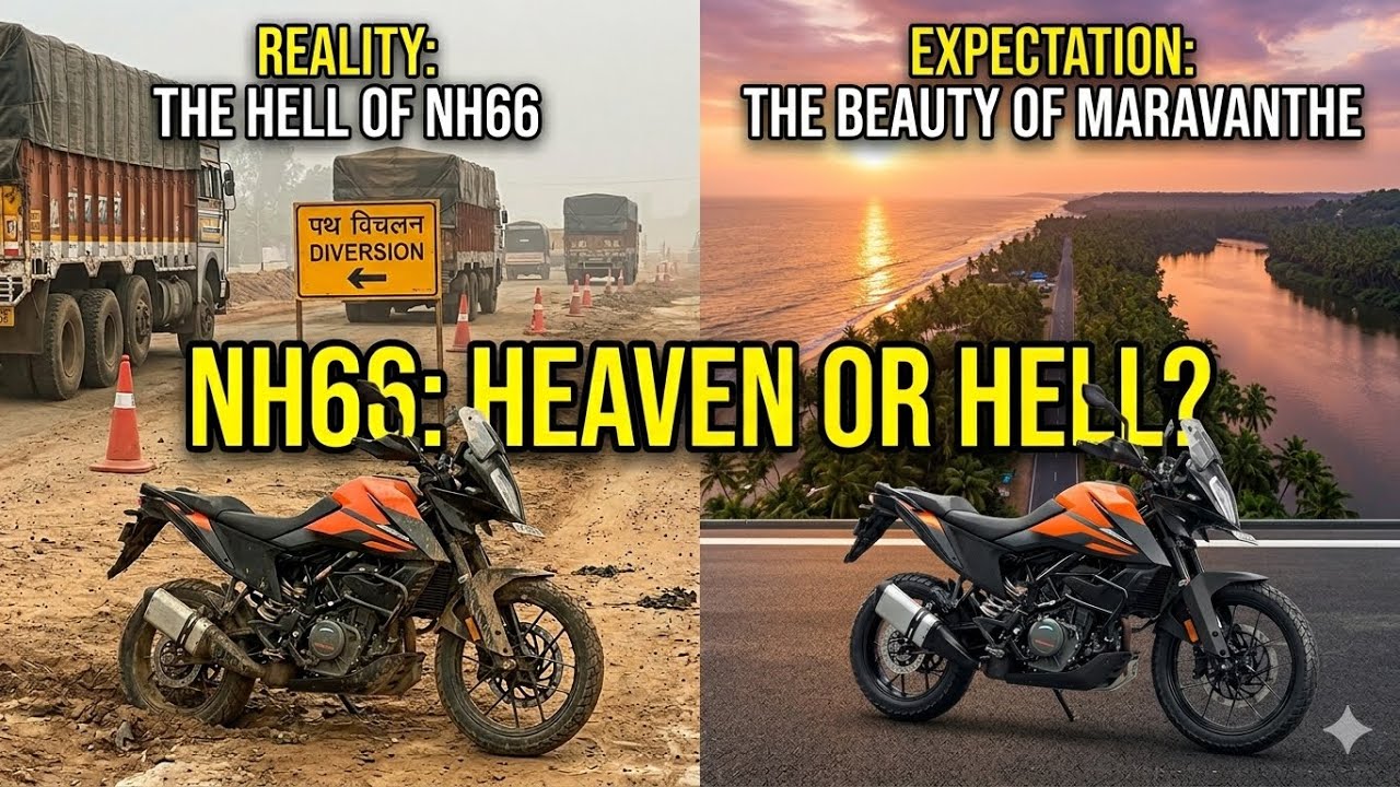 NH66 in bad condition | Alleppey to Gokarna | Maravanthe Beach | Kerala Ride Day 5&6 #kerala #nh66