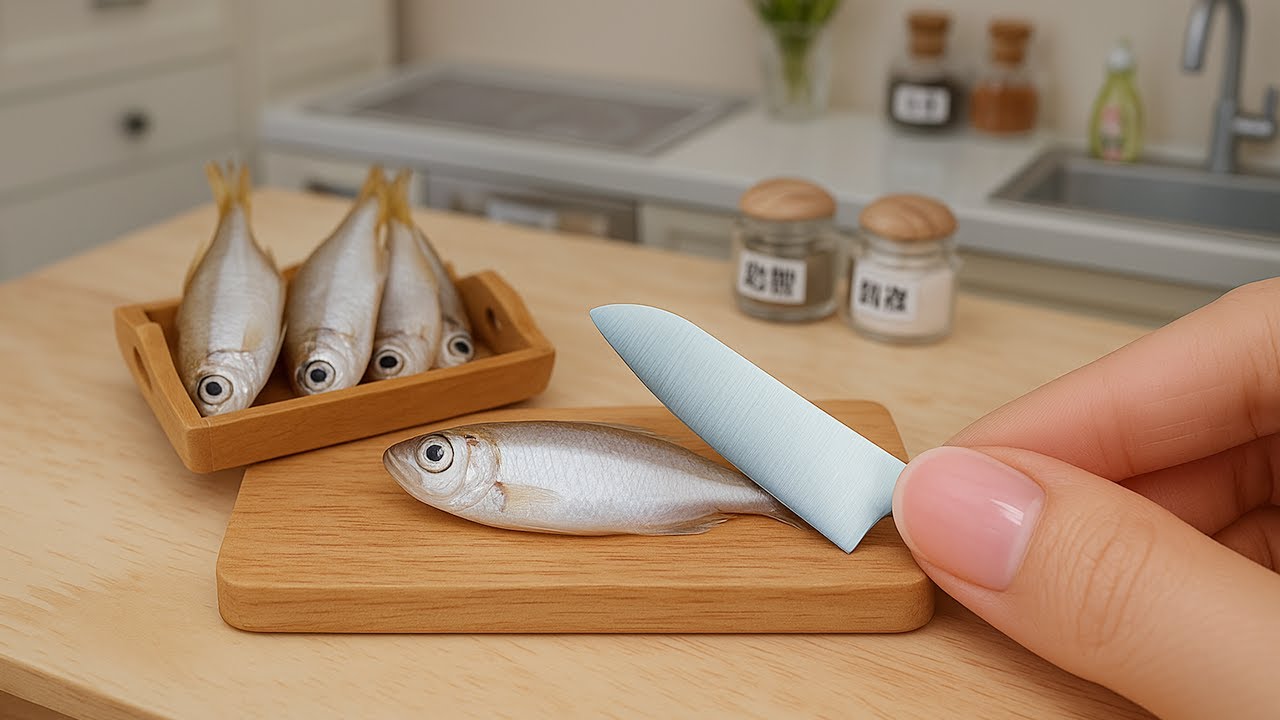 驚きのサクサク感！ちっちゃ〜いアジフライミニチュア料理 | 食べられるミニチュア料理 | ちび世界 #ASMR