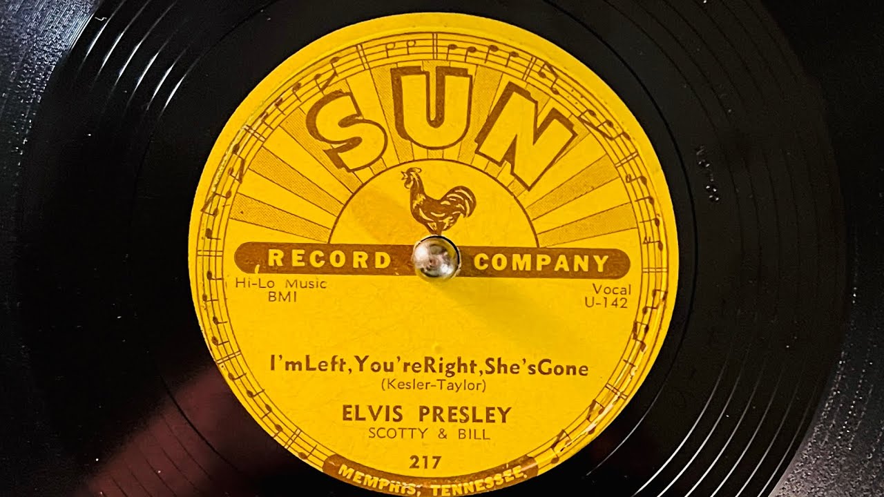 ELVIS PRESLEY  . SCOTTY & BILL  “ I'm Left, You're Right, She'sGone  “. 1955  Sun records sessions