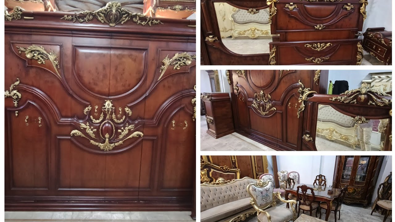 سفره نحاس وغرفة نوم وصالونات خرج فيلل بحاله الزيرو سوق المستعمل خشب زان بربع التمن 