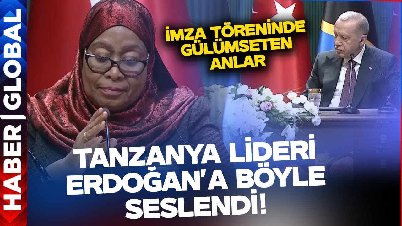 Tanzanya Cumhurbaşkanı Samiha Suluhu'dan İmza Töreninde Erdoğan'a İçten Selamlama